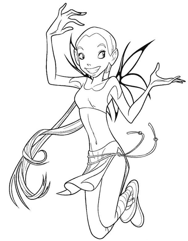 coloriage witch hay ling en sorciere sourit